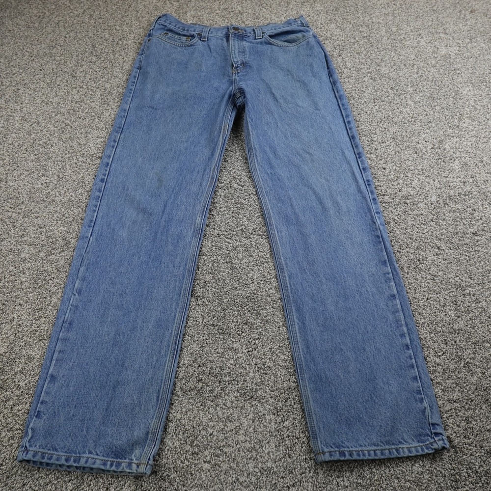 Carhartt Jeans Mens 36X34 Blue Denim Pants Relaxed Straight Grunge Fade Work Y2K